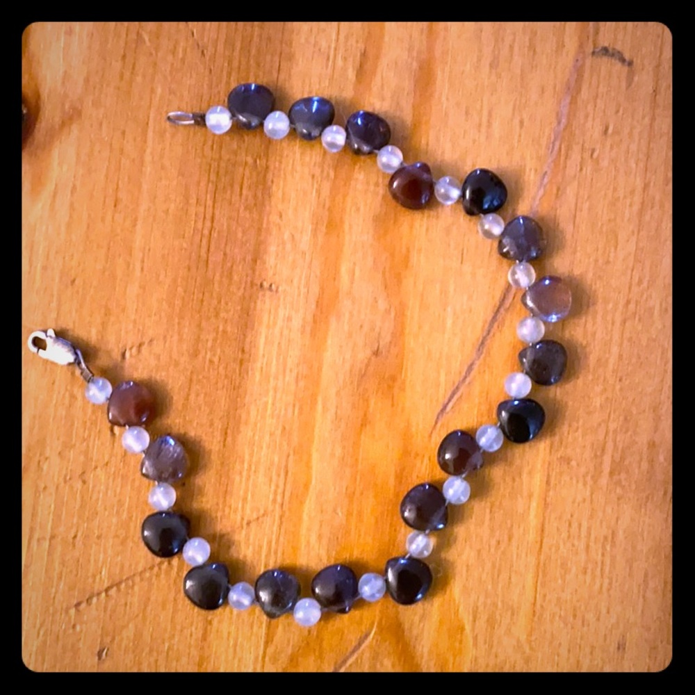 Moonstone and selenite bracelet